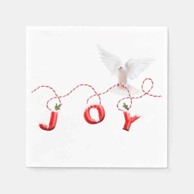 Christmas Joy with White Dove Napkin (Front)