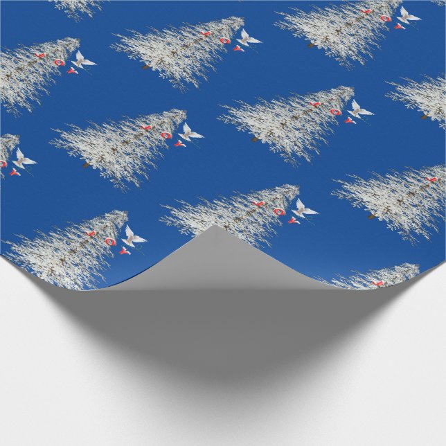 Christmas Joy with white dove Wrapping Paper (Corner)