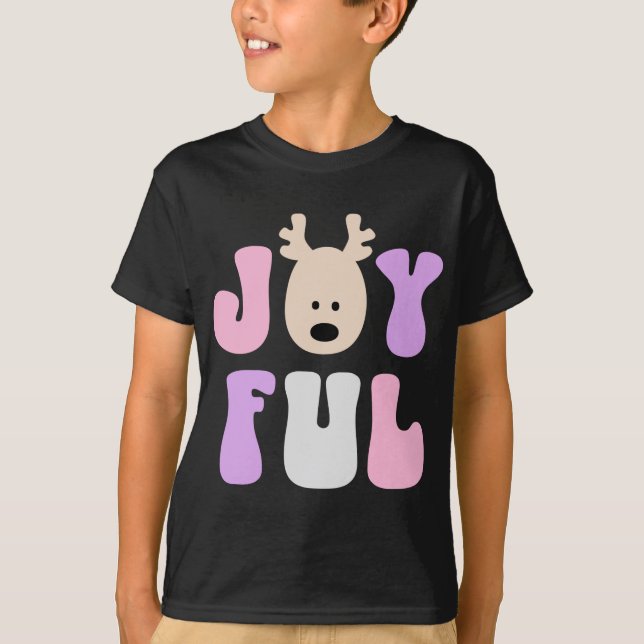 Christmas Joyful Colorful Festive Kids T Shirt  (Front)