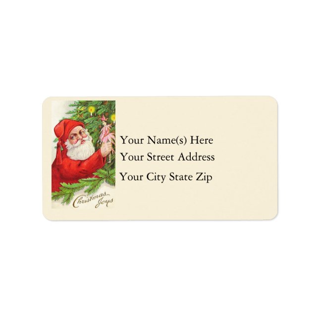 Christmas Joys Vintage Address Label (Front)
