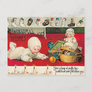 Christmas Joys -Vintage Victorion Christmas Holiday Postcard
