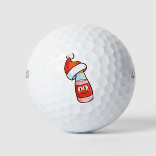 Christmas juice bottle golf balls