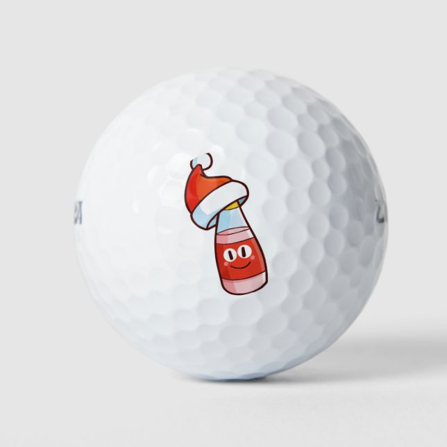 Christmas juice bottle golf balls (Front)