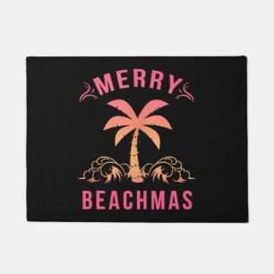 Christmas July Coastal Beach Merry Beachmas Palm Doormat