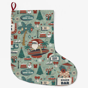 christmas july route 25 beach tropical santa claus large christmas stocking