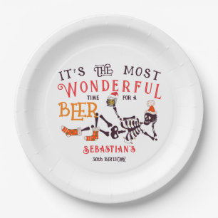 Christmas July Skeleton Summer Ween Beer Birthday Paper Plate