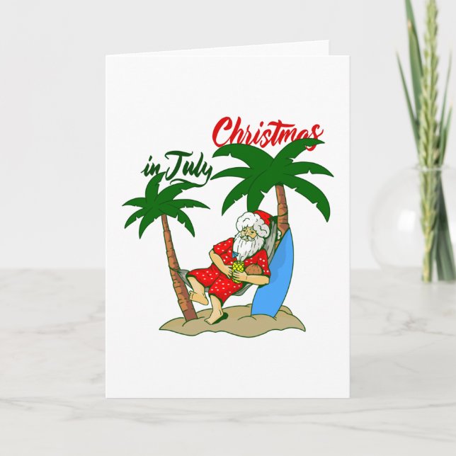christmas july tropical santa claus invitation (Front)