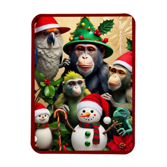 "Christmas Jungle Adventure" Magnet (Vertical)