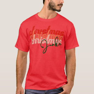 Christmas Junkie Leopard Santa Claus Funny Xmas T-Shirt
