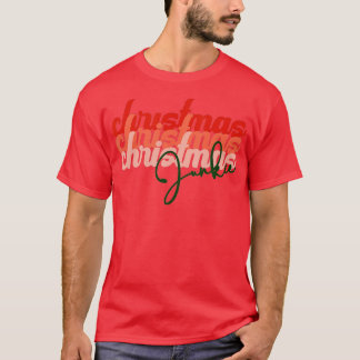 Christmas Junkie Leopard Santa Claus Funny Xmas T-Shirt