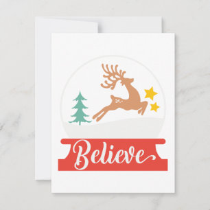 Christmas: Just Believe (in Santa and Reindeer) Holiday Card