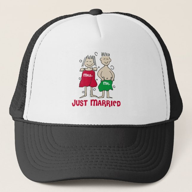 Christmas Just Married Trucker Hat (Front)