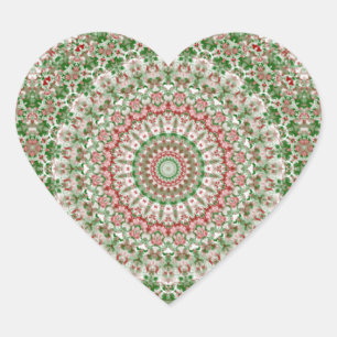 Christmas Kaleidoscope 11 Heart Sticker