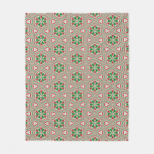 Christmas Kaleidoscope Pattern Fleece Blanket