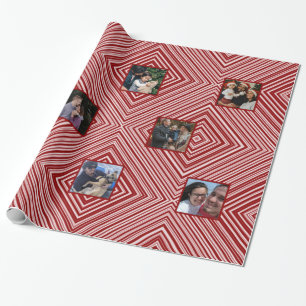 Christmas Kaleidoscope seamless White/Red 8 Photos Wrapping Paper