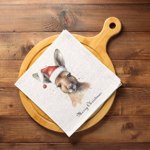 Christmas Kangaroo, customisable Napkin