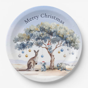 Christmas Kangaroo Koalas Platypus Gumtree Baubles Paper Plate