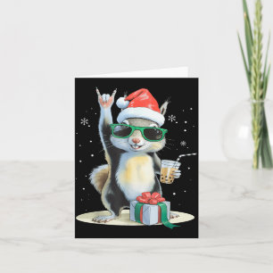 Christmas Kawaii Squirrel Bubble Tea Boba Squirrel Card