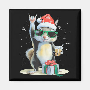 Christmas Kawaii Squirrel Bubble Tea Boba Squirrel Magnet