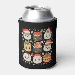 Christmas Kawaii Sushi Santa Japanese Food Xmas Can Cooler
