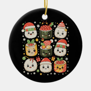 Christmas Kawaii Sushi Santa Japanese Food Xmas Ceramic Tree Decoration