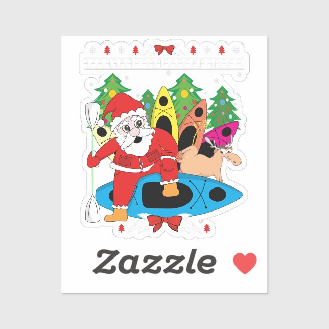 Christmas Kayak Lover Santa Kayaker Xmas Kayaking  (Sheet)