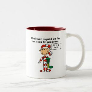 Christmas Keep Fill Program Tshirts and Gifts Two-Tone Coffee Mug
