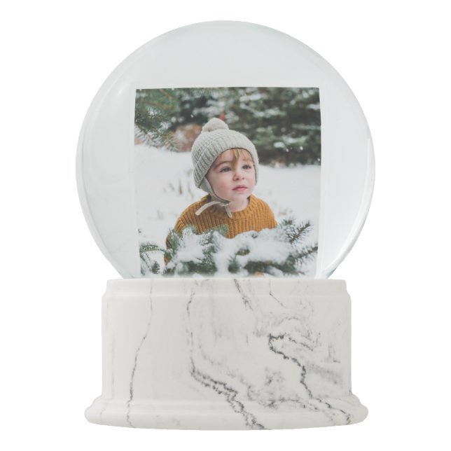 Christmas Keepsake Child Photo Your Message Snow Globe (Front)