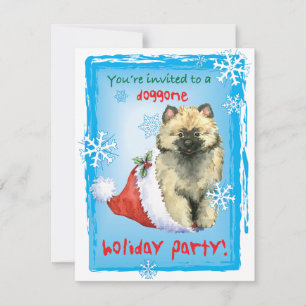 Christmas Keeshond Holiday Invitation