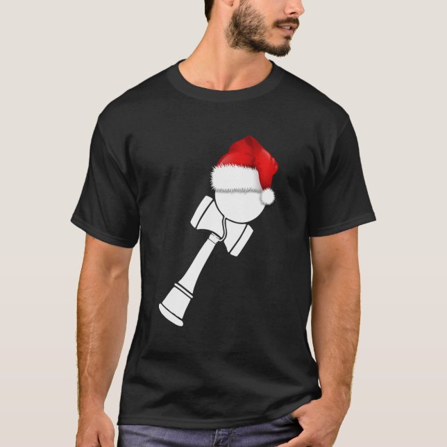 Christmas Kendama With Santa Hat T-Shirt White (Front)