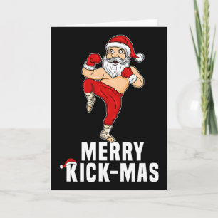 Christmas Kickboxing Santa Merry Kickmas Gift For Card