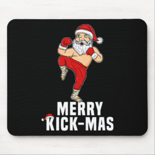Christmas Kickboxing Santa Merry Kickmas Gift For Mouse Mat