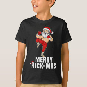 Christmas Kickboxing Santa Merry Kickmas Gift For T-Shirt
