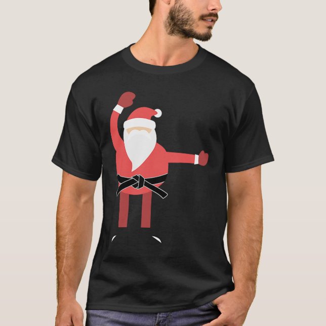Christmas Kickmas Merry Kick Mas Karate Santa Clau T-Shirt (Front)