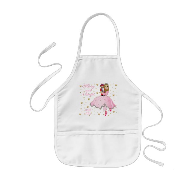 Christmas Kid Length Apron Lt Brwn Hair Nutcracker (Front)
