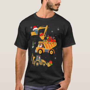 Christmas kids boy toddler Truck Construction Vehi T-Shirt