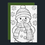 Christmas kids colouring snowman add text holiday card<br><div class="desc">Christmas kids colouring snowman add text Holiday Card</div>