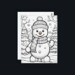 Christmas kids colouring snowman  postcard<br><div class="desc">Christmas kids colouring snowman Postcard</div>