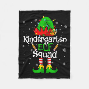 Christmas Kindergarten Elf Squad Teacher Student Fleece Blanket