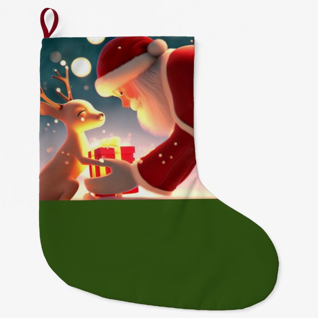 Christmas Kindness 1 Large Christmas Stocking (Front)