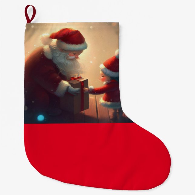Christmas Kindness 2 Large Christmas Stocking (Front)