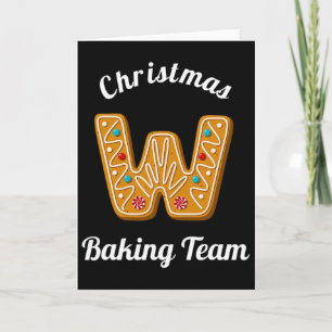Christmas King Team Letter W Holiday Matching Fami Card