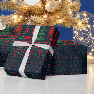 Christmas Kint Sweater Christmas Holiday Gift Wrapping Paper