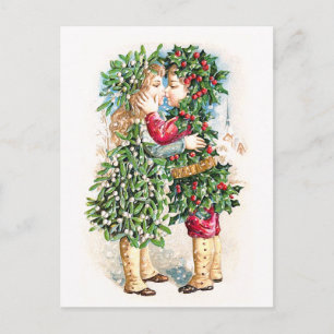 Christmas Kiss Holiday Postcard