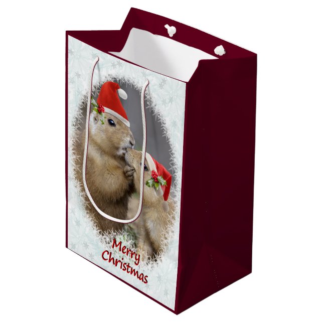 Christmas Kiss Medium Gift Bag (Front Angled)