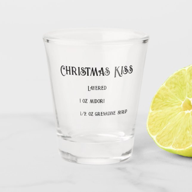 Christmas Kiss Novelty shot glass (Front)