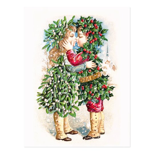 Christmas Kiss Postcard