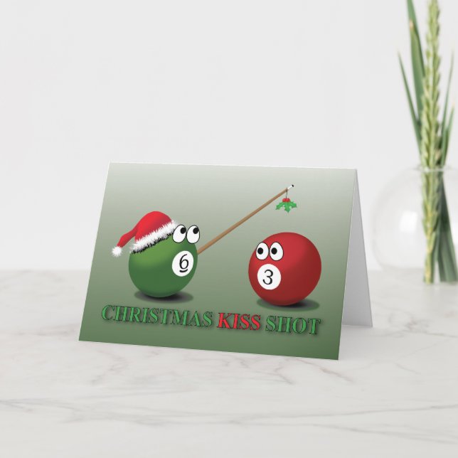 Christmas Kiss Shot greeting card (Front)