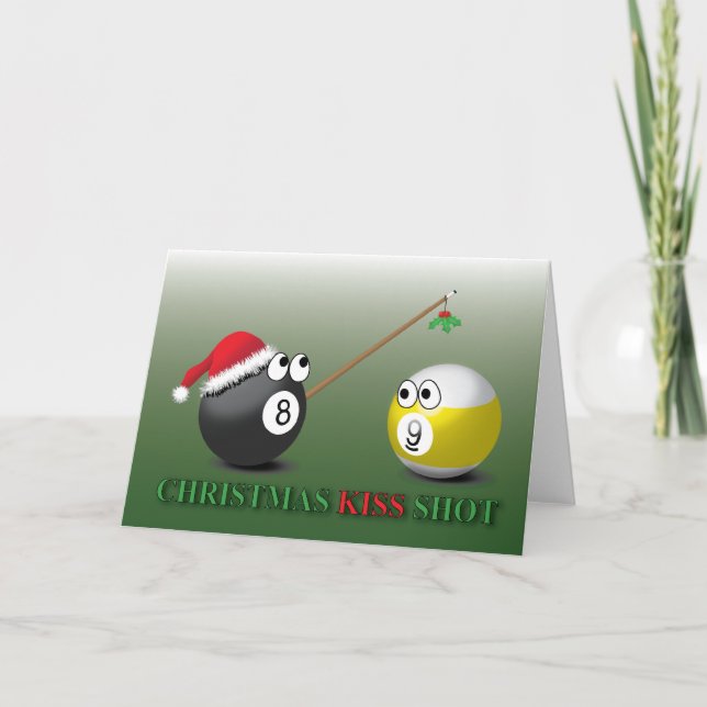 Christmas Kiss Shot greeting card (Front)