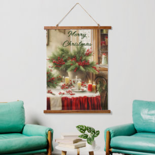 Christmas kitchen hanging tapestry